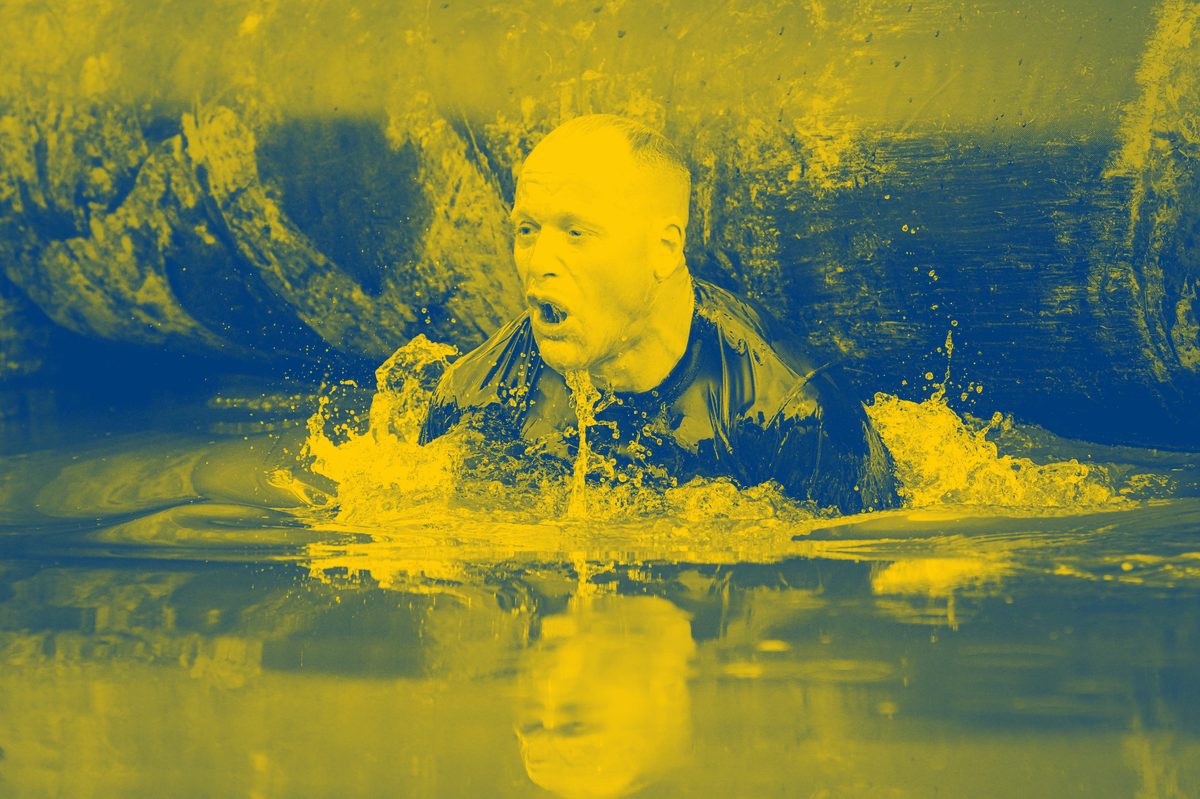 Niklas Lindahl durante una prova d'acqua alla Mud Master
